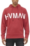 Hvman Logo Waffle Knit Pullover Hoodie In Rosewood