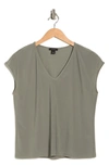 Halogen V-neck Dolman Sleeve T-shirt In Green Moss