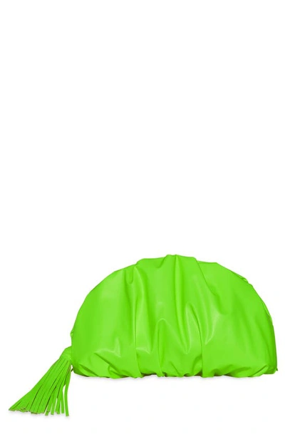 Rebecca Minkoff Ruched Faux Leather Clutch In Neon Green