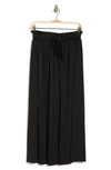 Forgotten Grace Tie Waist Pleated Paperbag Skirt In Black