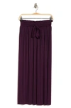 Forgotten Grace Tie Waist Pleated Paperbag Skirt In Eggplant