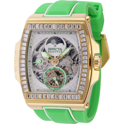 Invicta S1 Rally Diablo Automatic Day-night Crystal Mens Watch 43426 In Two Tone  / Aluminum  / Gold / Gold Tone / Green / Silver