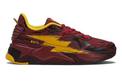 Pre-owned Puma Rs-x Bait The Flash In Burgundy/yellow/black