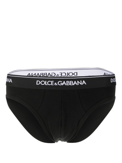 Dolce & Gabbana Bi-pack Cotton Stretch Medium Slip In Black