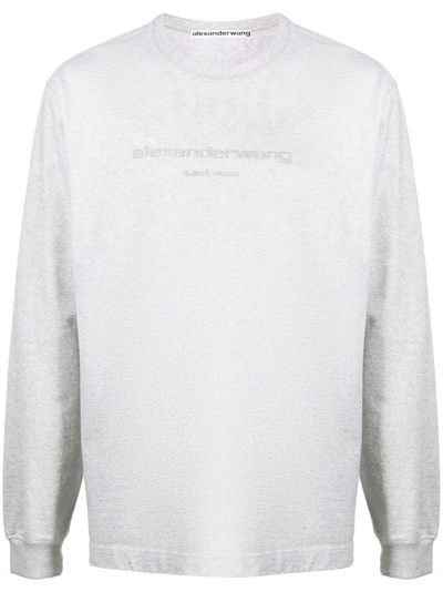 Alexander Wang Long Sleeve T-shirt In Grey