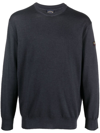 Paul & Shark Maglia Con Scollo A V In Lana Merino Con Badge Iconico In Black