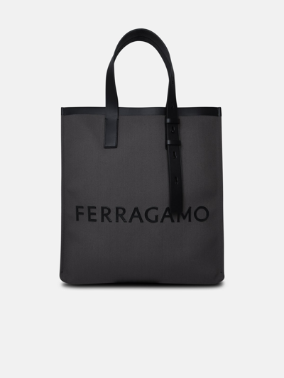 Ferragamo Shopping Logo In Grey