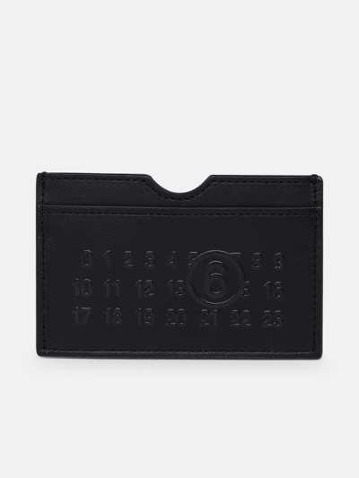 Mm6 Maison Margiela Black Leather Card Holder