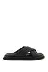 Dolce & Gabbana Men Nappa Effect Fabric Sandal In Black