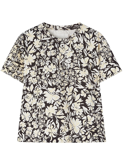 Jil Sander Floral-print Cotton T-shirt In Multi-colour