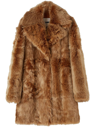 Jil Sander Caban Long-sleeve Coat In Brown