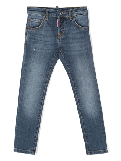 Dsquared2 Kids' Mid-rise Skinny Jeans In Blue