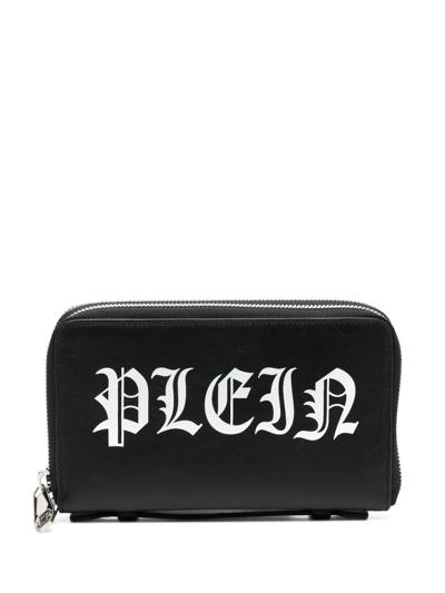 Philipp Plein Gothic Plein Zip-around Wallet In Black