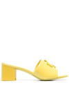 Tory Burch Eleanor Patent Medallion Slide Sandals In Zesty Lime