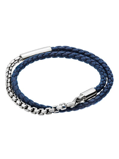 Tane México 1942 Comet Braided Leather Bracelet In Blue