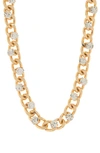 Tasha Crystal Chain Link Necklace In Gold