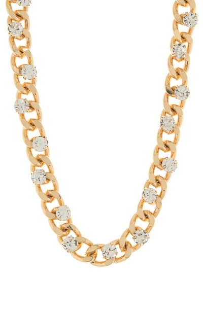 Tasha Crystal Chain Link Necklace In Gold