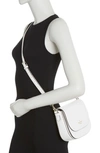 Kate Spade Blake Leather Saddle Bag In White Dove