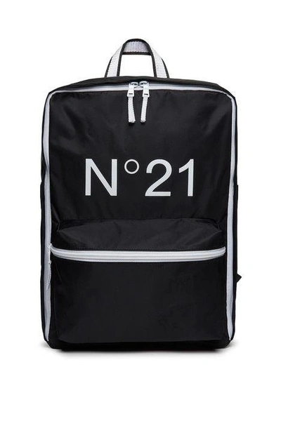 N°21 Kids' Logo-print Backpack In Black
