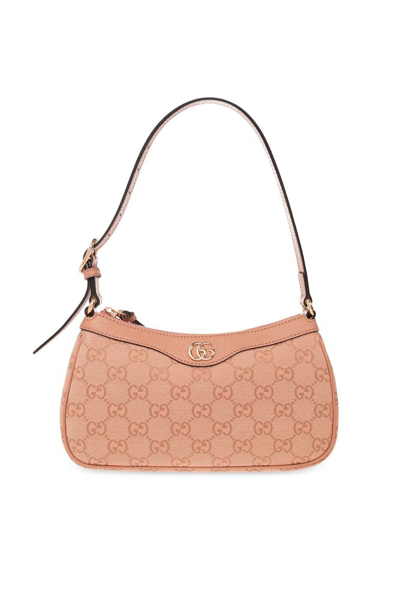 Gucci Ophidia Gg Canvas Shoulder Bag In Pink