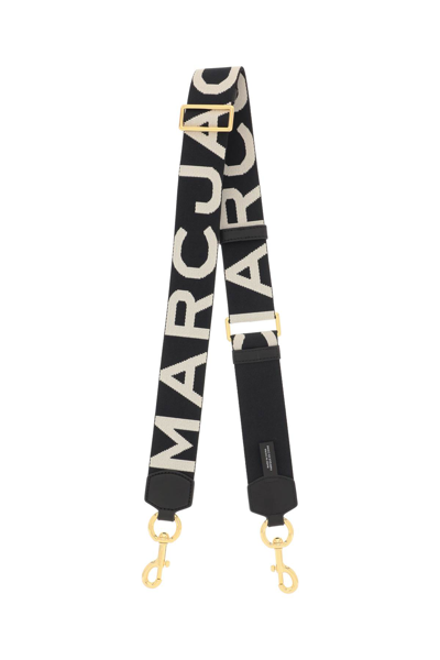 Marc Jacobs The Logo Webbing Strap In Black White