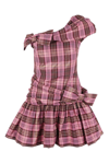 MOLLY GODDARD MOLLY GODDARD BOW DETAILED CHECKED RUFFLED DRESS