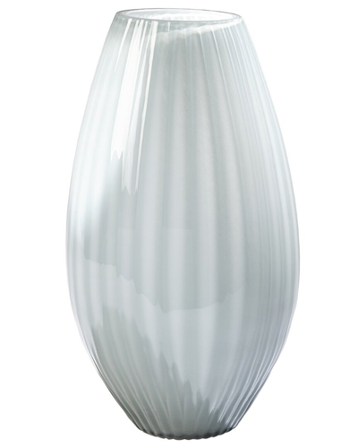 Global Views Cased Glass Stripe Vase In White