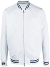 Alexander Mcqueen Blue Striped Bomber Jacket