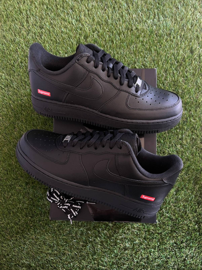 Pre-owned Nike X Supreme Nike Air Force 1 ‘black' Size 11 Shoes