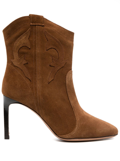 Ba&sh Caitlin 90mm Suede Ankle Boots In Brown
