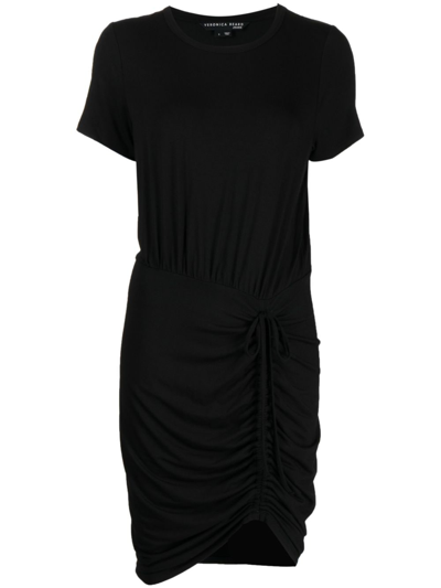 Veronica Beard Hannock Ruched Jersey Minidress In Black