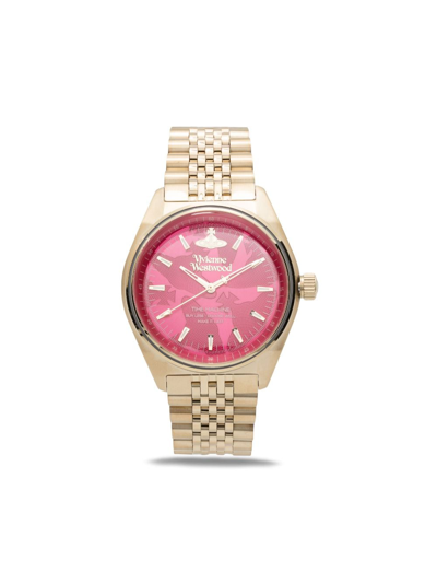 Vivienne Westwood Lady Sydenham Stainless-steel Watch In Gold-pink