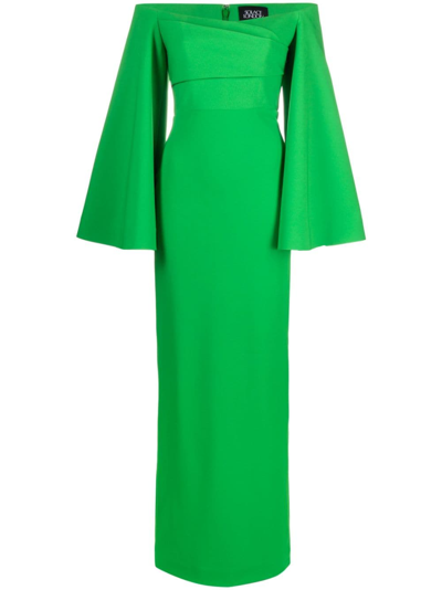 Solace London Eliana Maxi Dress In Bright Green