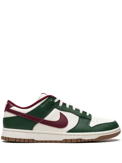 Nike Dunk Low Retro Leather Sneakers In Grün