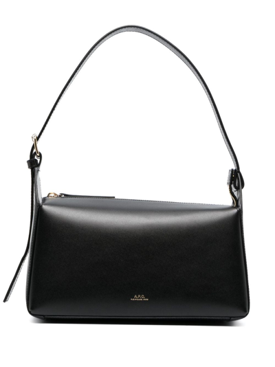 Apc Virginie Leather Shoulder Bag In Lzz Black