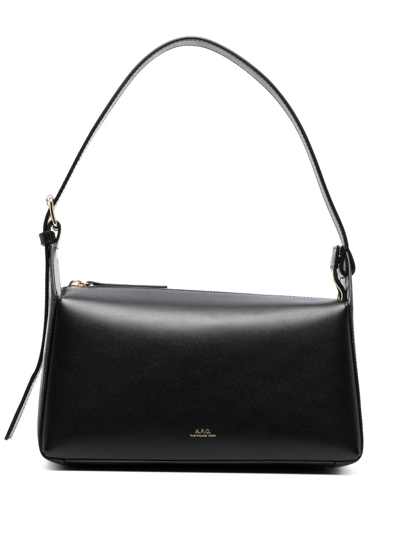 Apc Virginie Leather Shoulder Bag In Schwarz