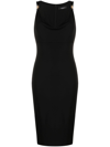 Versace Medusa-strap Corset-style Dress In Black