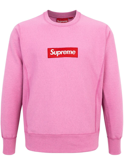 Supreme Box Logo Crew-neck Sweatshirt In Pink