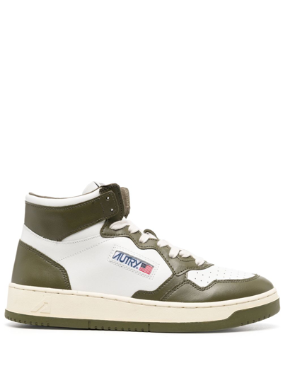 Autry Medalist High-top Sneakers In Wht/olive