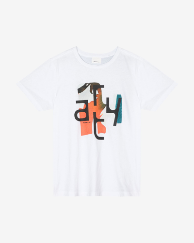 Isabel Marant Zafferh Cotton Logo T-shirt In White