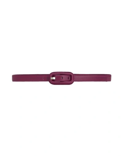 8 By Yoox Leather Belt Woman Belt Mauve Size Xxl Bovine Leather In Purple