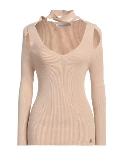 Simona Corsellini Woman Sweater Sand Size M Viscose, Polyester, Polyamide In Beige