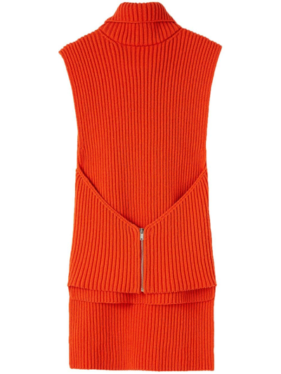 Jil Sander Roll-neck Knitted Top In Orange