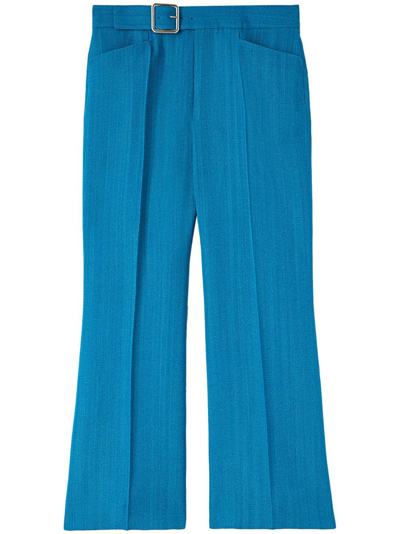 Jil Sander High-waist Flared Trousers In Blue