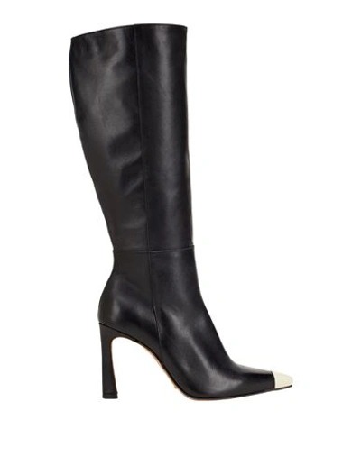 8 By Yoox Leather Pointy Detail Boot Woman Knee Boots Black Size 11 Calfskin
