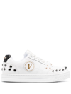 VERSACE JEANS COUTURE SPIKED STUD-DESIGN LEATHER SNEAKERS