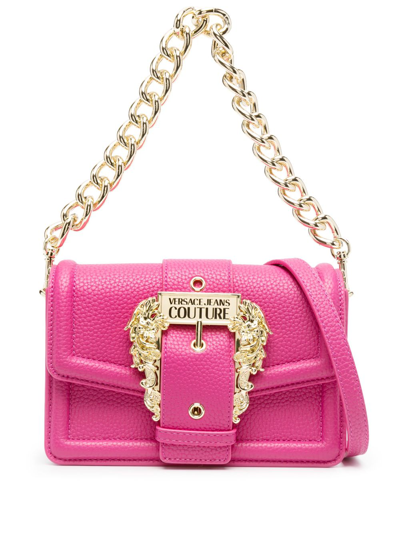 Versace Jeans Couture Baroque-buckle Shoulder Bag In Pink