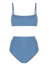 Lido Undici Bralette & High Rise Bikini In Mid Blue