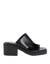 Arket Woman Toe Strap Sandals Black Size 11 Soft Leather In Black