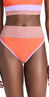 Beach Riot Emmy High-waist Colorblock Bikini Bottoms In Oasis Colorblock
